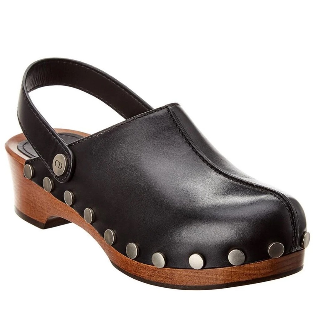 Dior Quake Black Leather Slingback Clog